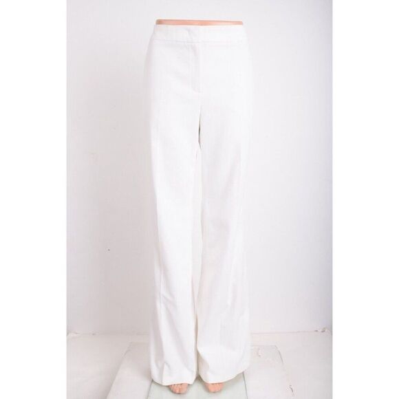 Escada Womens Mid Rise Wide Leg Turya Pants Trousers White Sz M EU 38 NWD $650 - Picture 1 of 8